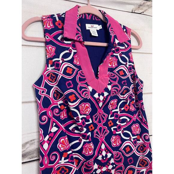 VINEYARD VINES NAVY BLUE, FUCHSIA, HOT PINK & WHITE SHIFT TUNIC DRESS, SIZE 4 - Picture 5 of 5